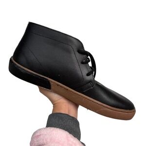 Steve Madden Upton Mens Black Leather Chukka Boots Gum Sole Mid Top Sneakers 8.5